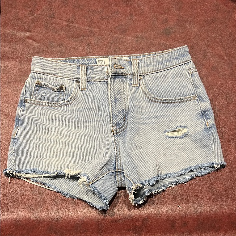 RSQ Light Blue Distressed Jean Shorts